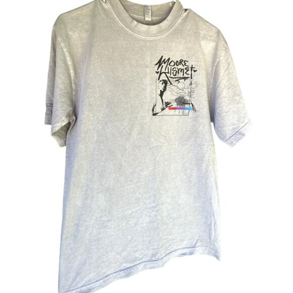 6.5 Oz Custom Garment Dyed Short Sleeve w "Moore Kismet Graphic Tshirt Small